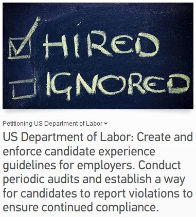 Candidate Experience Petition Change.org US Dept of Labor