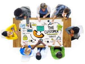 The Customer Service Target Market Support Assistance Concept